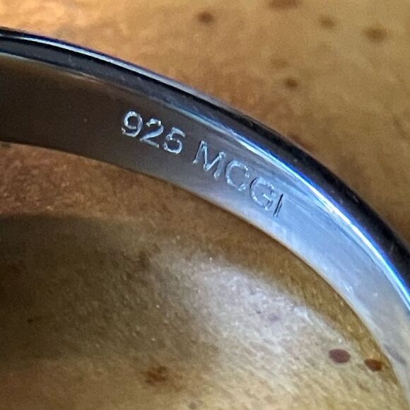 Blue Topaz Rainbow Moonstone Sterling Silver Ring Size 6 - Picture 6 of 9